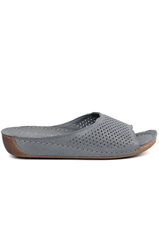 Ādas čības pelēkā krāsā