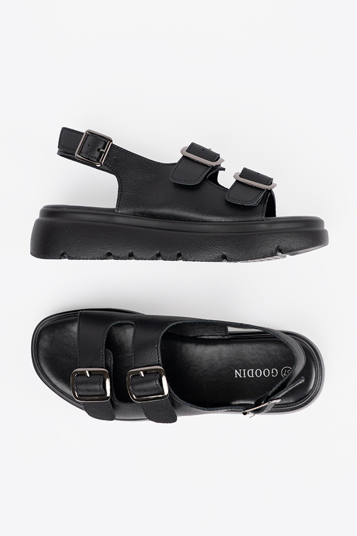 Melno krāsas klasiskās sandales ar...