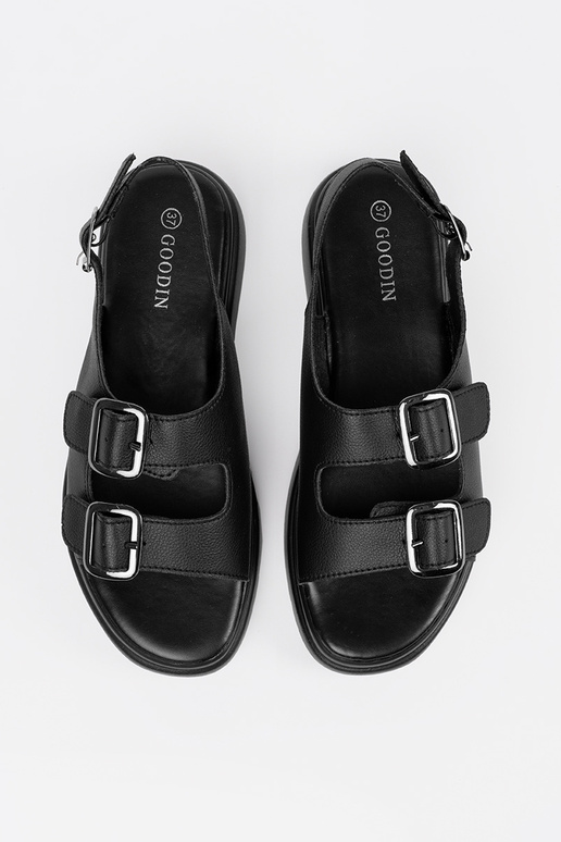 Melno krāsas klasiskās sandales ar...