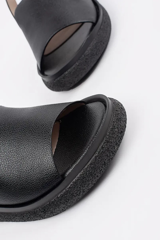 melna krāsa ērti sandales sievietēm