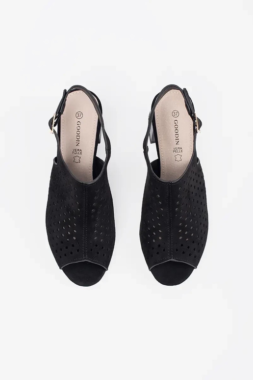 melna krāsa sandales ar papēžiem no...