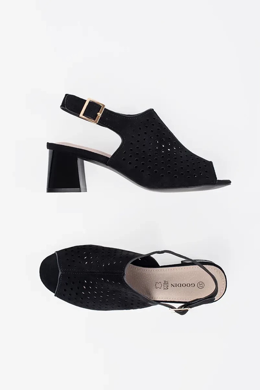 melna krāsa sandales ar papēžiem no...