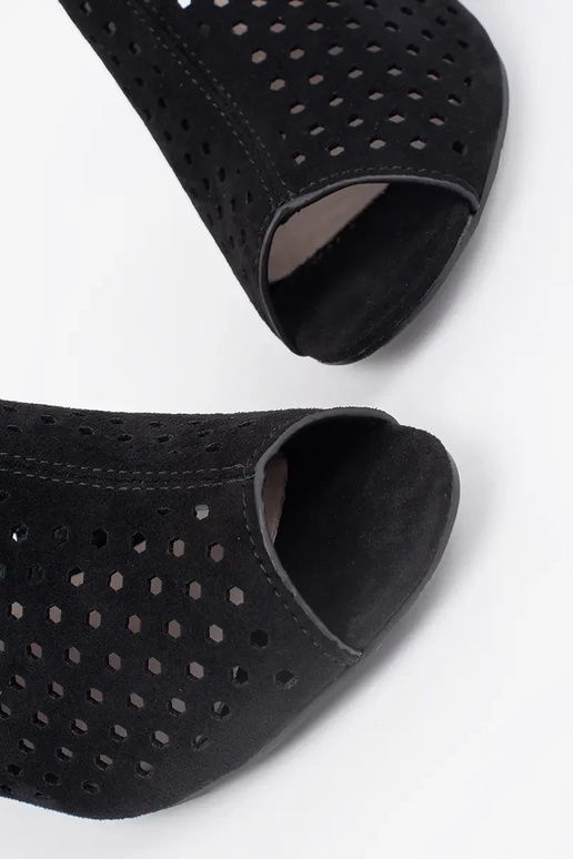 melna krāsa sandales ar papēžiem no...