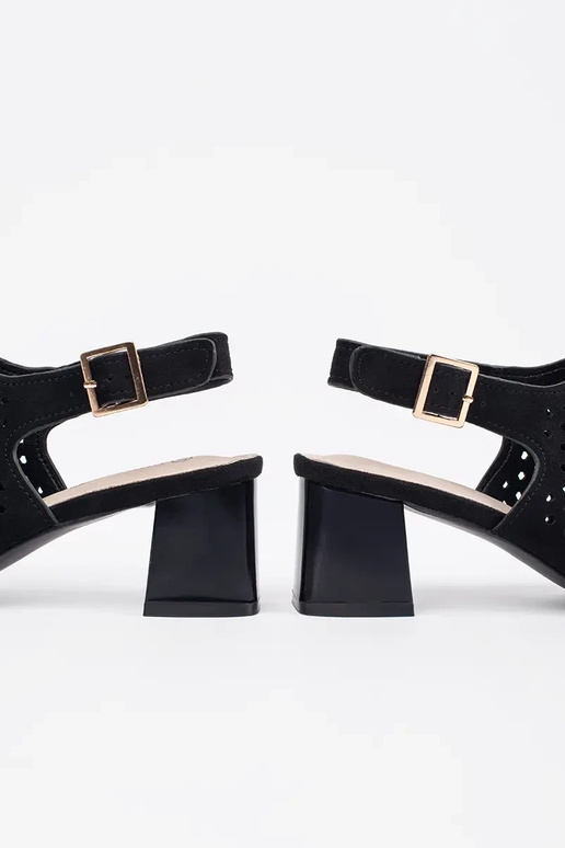 melna krāsa sandales ar papēžiem no...