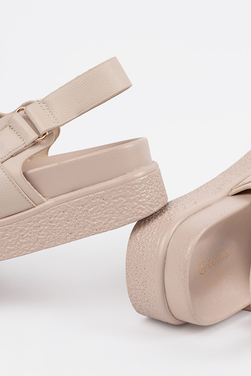 Smilšu krāsas eleganti sandales ar...