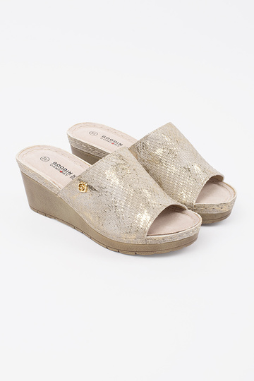 Pleiša šlepes sievietēm taupe 2