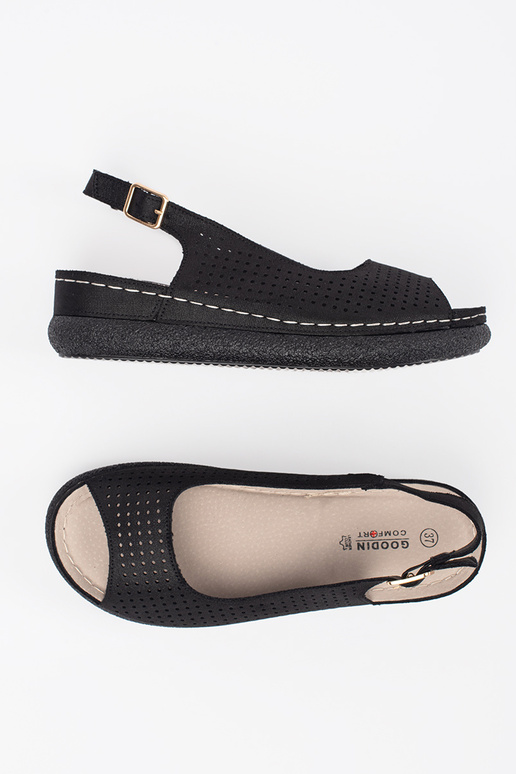 melna krāsas ērti sandales