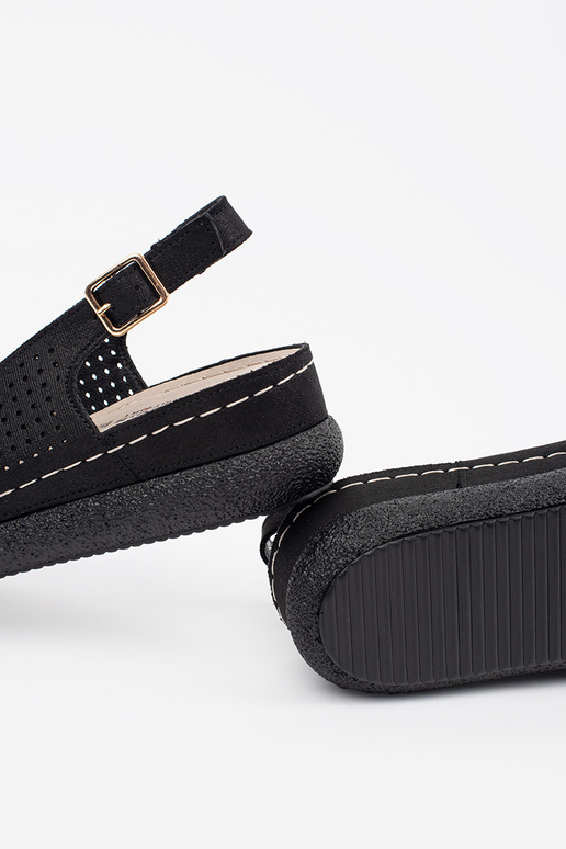 melna krāsas ērti sandales