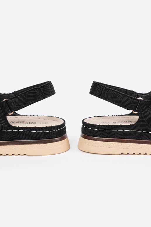 Melno krāsas sandales ar zelta...