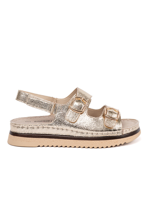 Aukstā krāsā sandales ar zelta...