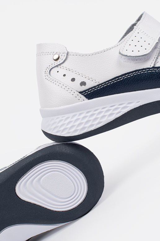 Ažūri sandales no ādas baltā un zils...