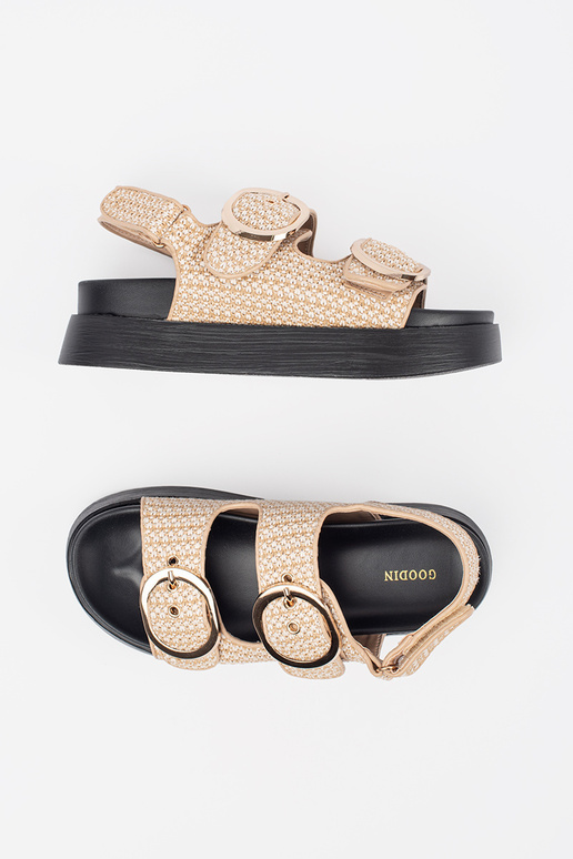 Sandales ar platformu smilšu krāsā ar...