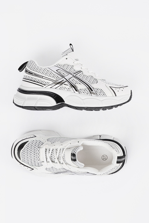 Sieviešu baltie-melnie sporta apavi...