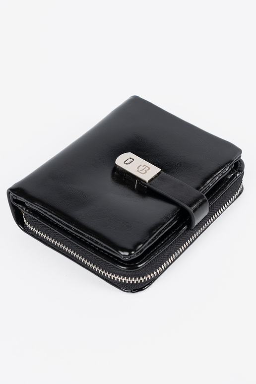 Melnās krāsas eleganta sieviešu maks