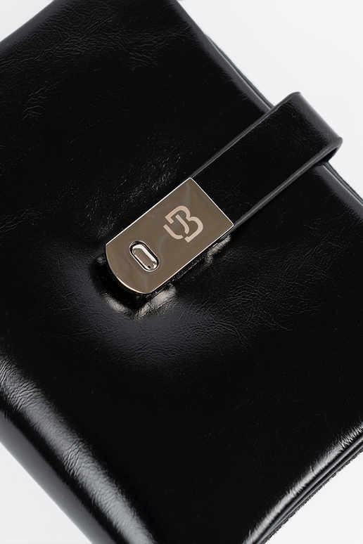 Melnās krāsas eleganta sieviešu maks