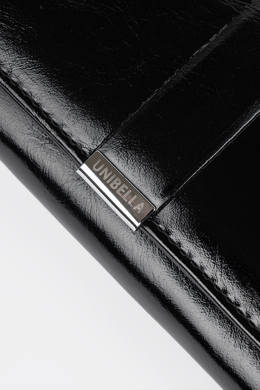 Melnā sieviešu maks no mākslīgās ādas