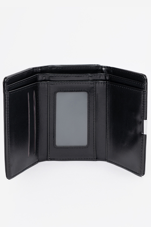 Melnā sieviešu maks no mākslīgās ādas