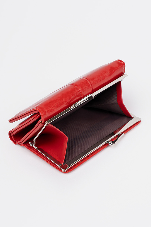 Sarkana sieviešu maks no mākslīgās ādas