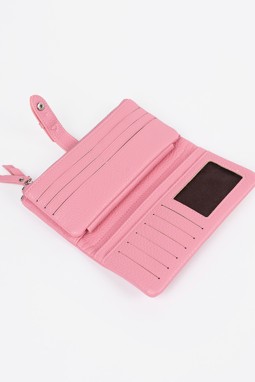 Rozā sieviešu maciņš ar nodalījumiem