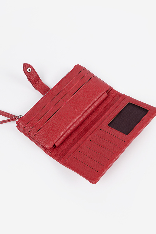 Sarkans sieviešu maciņš ar nodalījumiem