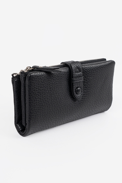 Melns sieviešu maciņš ar nodalījumiem