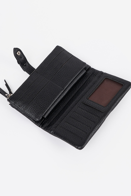 Melns sieviešu maciņš ar nodalījumiem