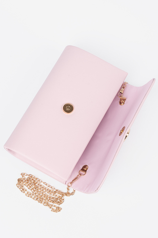 Rozā aploksnes tipa soma ar sudraba...