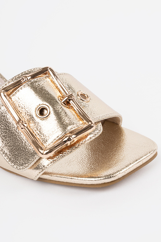 Sieviešu zelta krāsas čības uz papēža...