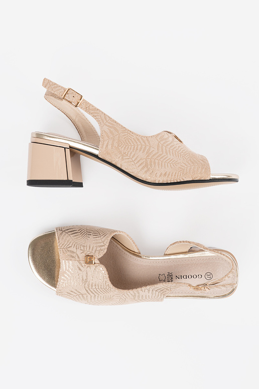 Smilšu krāsas sieviešu sandalītes uz...