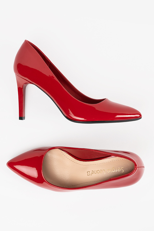 Sarkani ādas sieviešu augstpapēžu...