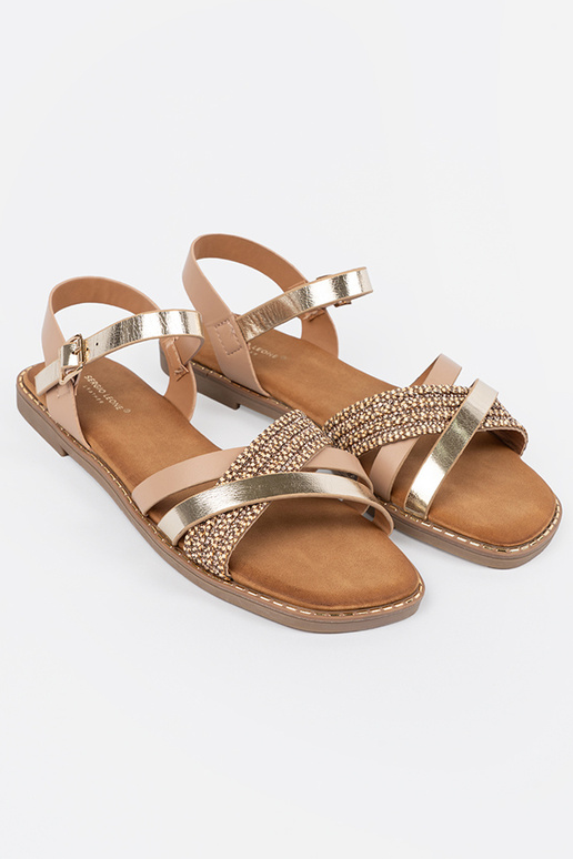 Baltas krāsas sieviešu sandales uz...