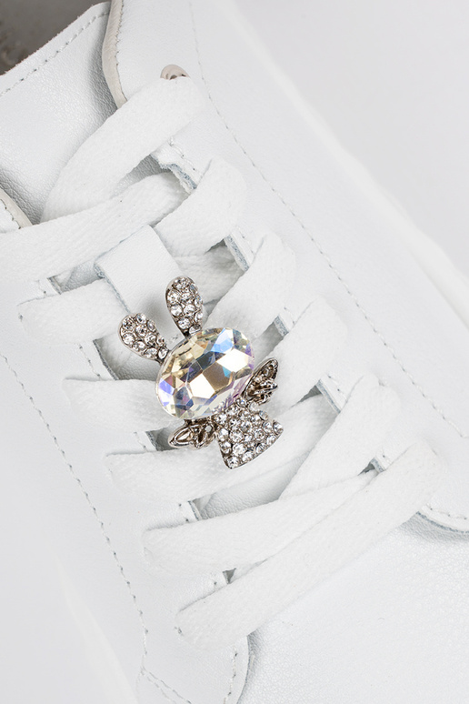 Baltie ādas sieviešu sporta apavi ar... Baltie ādas sieviešu sporta apavi ar...