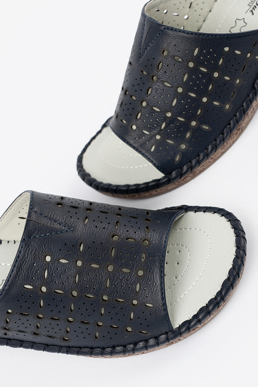 Sieviešu čības uz platformas zilā krāsā