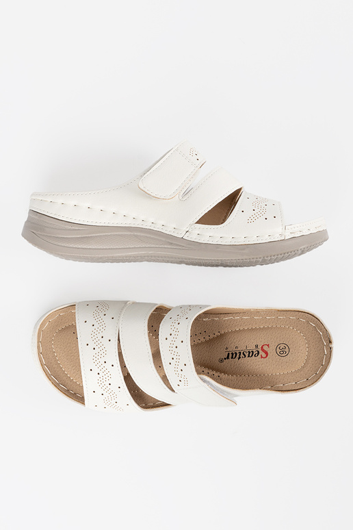 Zemas platformas čības baltā krāsā