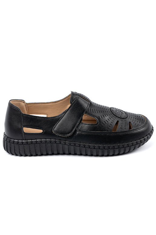 Sieviešu zābaki ažūra Velcro Melnas...