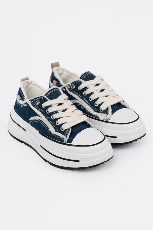 Tumši zilā krāsā sieviešu apavi ar...