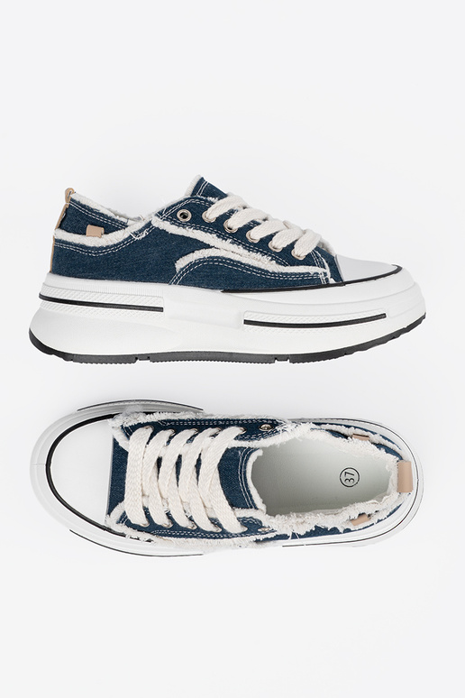 Tumši zilā krāsā sieviešu apavi ar...