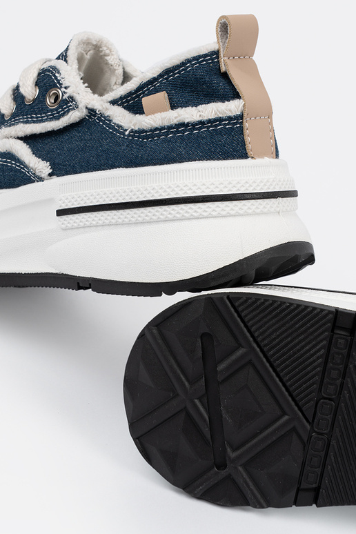 Tumši zilā krāsā sieviešu apavi ar...