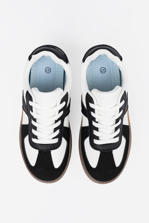 Melni-baltie sporta stila apavi ar...