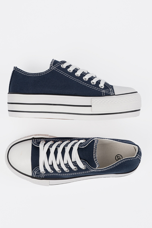 Zilā krāsā sieviešu apavi ar platformu Zilā krāsā sieviešu apavi ar platformu