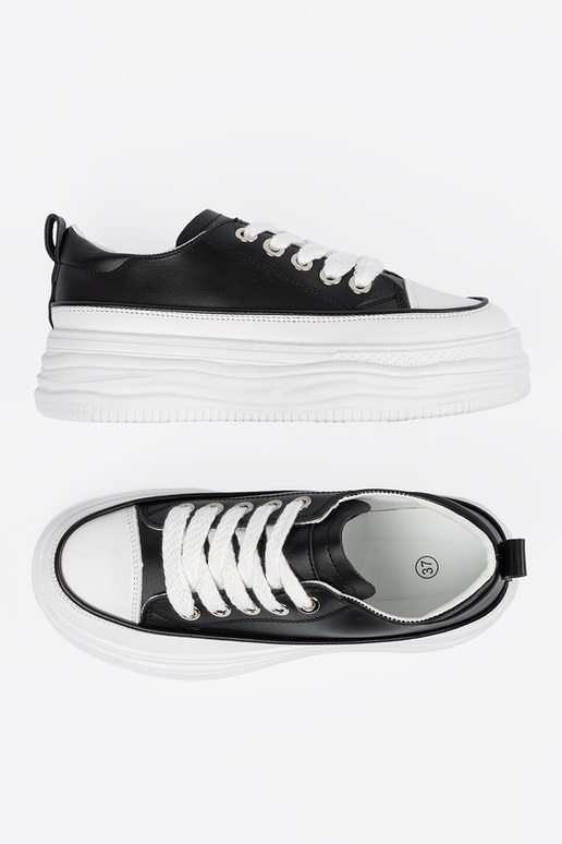 Melnas-baltas brīvā laika kurpes ar...