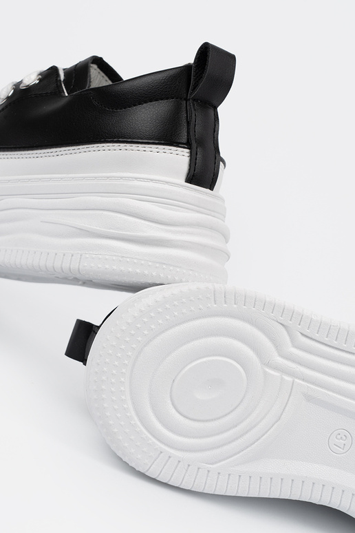 Melnas-baltas brīvā laika kurpes ar...