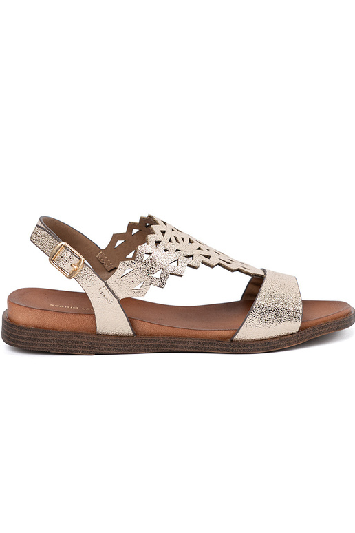 Ziloņkaula krāsu sandales uz baltas...