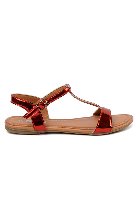 Sieviešu sarkanas krāsas sandales uz...