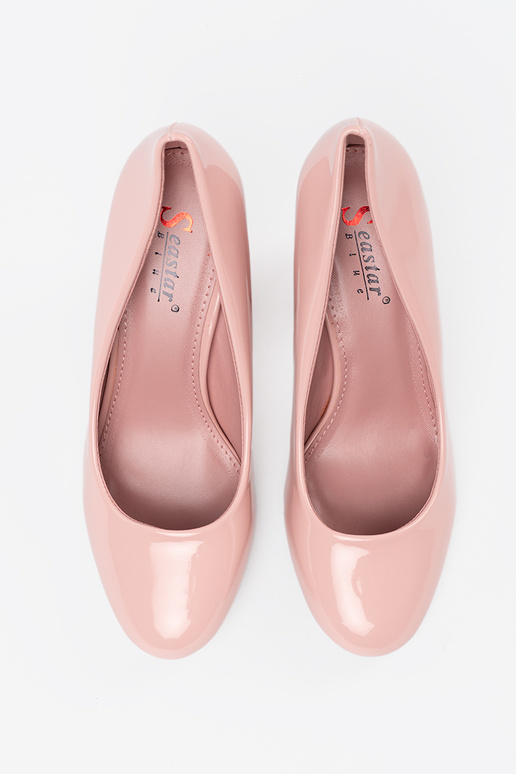 Rozā lakotas augstpapēžu kurpes