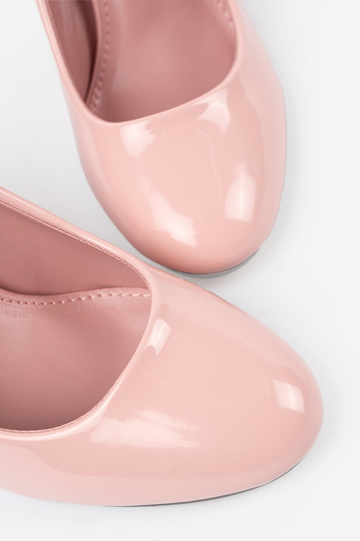 Rozā lakotas augstpapēžu kurpes