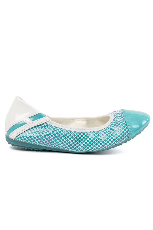 Zilas krāsas balerīnas ar baltu tīklu