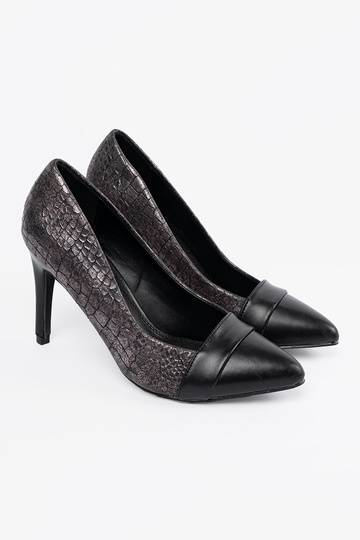 Melnas kurpes ar čūskas rakstu 2