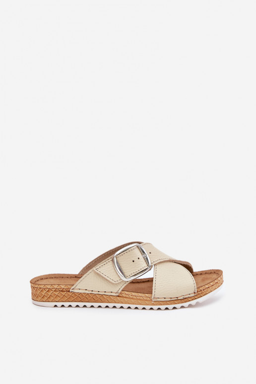 Čibas no dabīgas ādas Sieviešu ar sprādzēm Inblu VO0004GU smilšu krāsas Čibas no dabīgas ādas Sieviešu ar sprādzēm Inblu VO0004GU smilšu krāsas