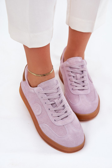 zamšādas Sneakers modeļa apavi Sieviešu Big Star RR274850 HI-POLY SYSTEM Violeta krāsa